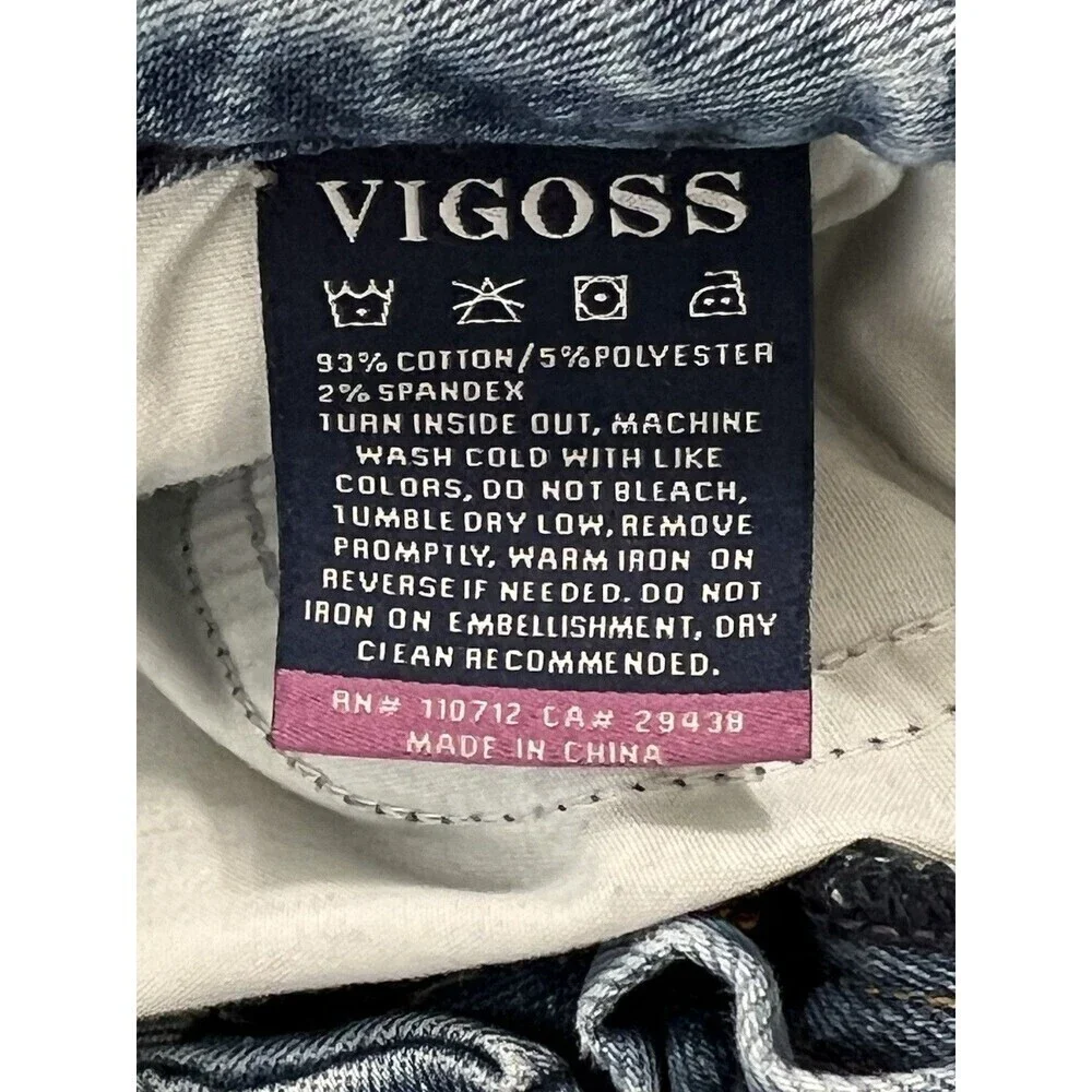 Vigoss Jagger Skinny Jeans Womens Size 29 x 27 Medium Wash Distressed Denim